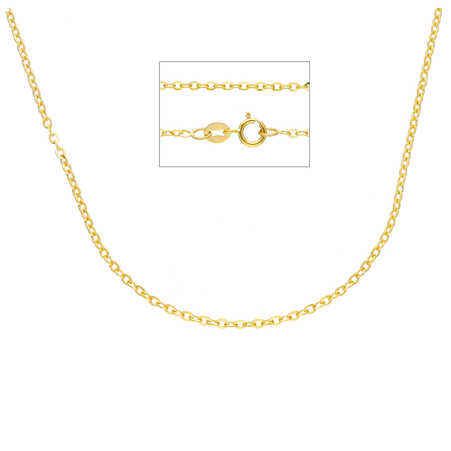 Catena a maglia diamantata Unisex 45 cm in oro giallo media