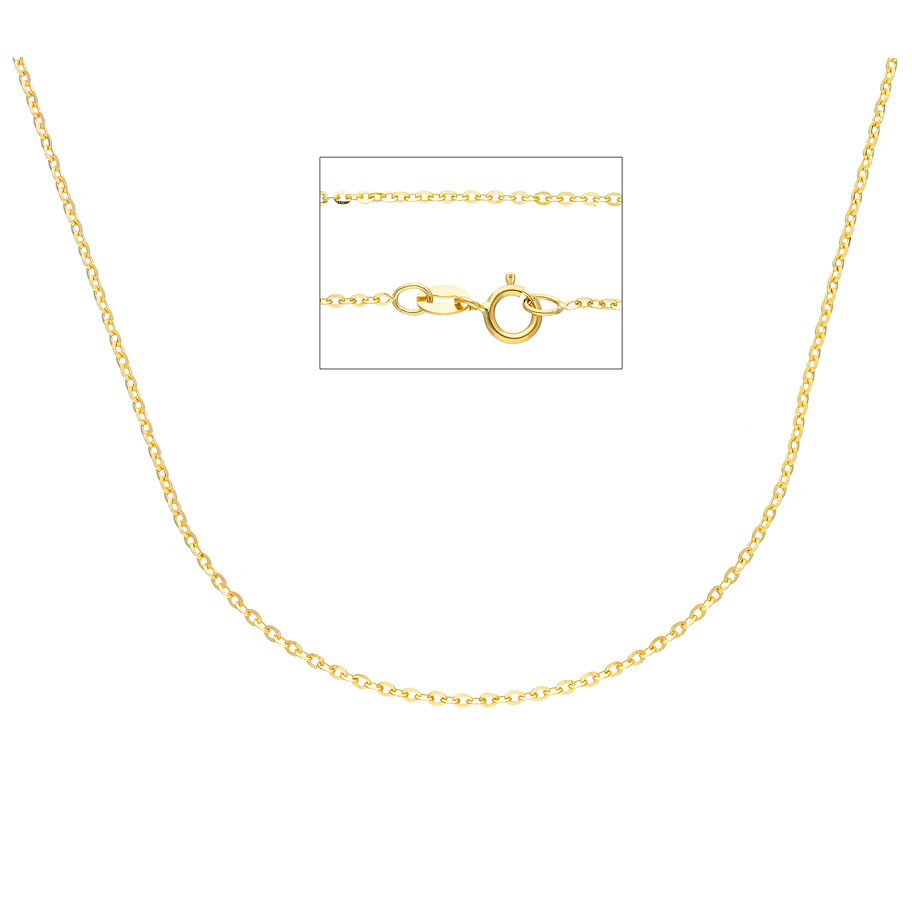 Catena da donna a maglia diamantata 40 cm in oro giallo sottile
