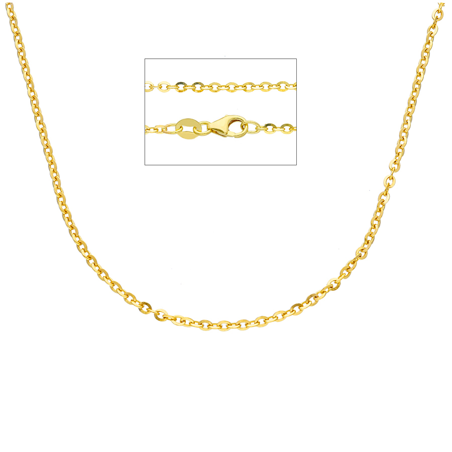 Catena da Donna a maglia diamantata 45 cm in oro giallo spessa