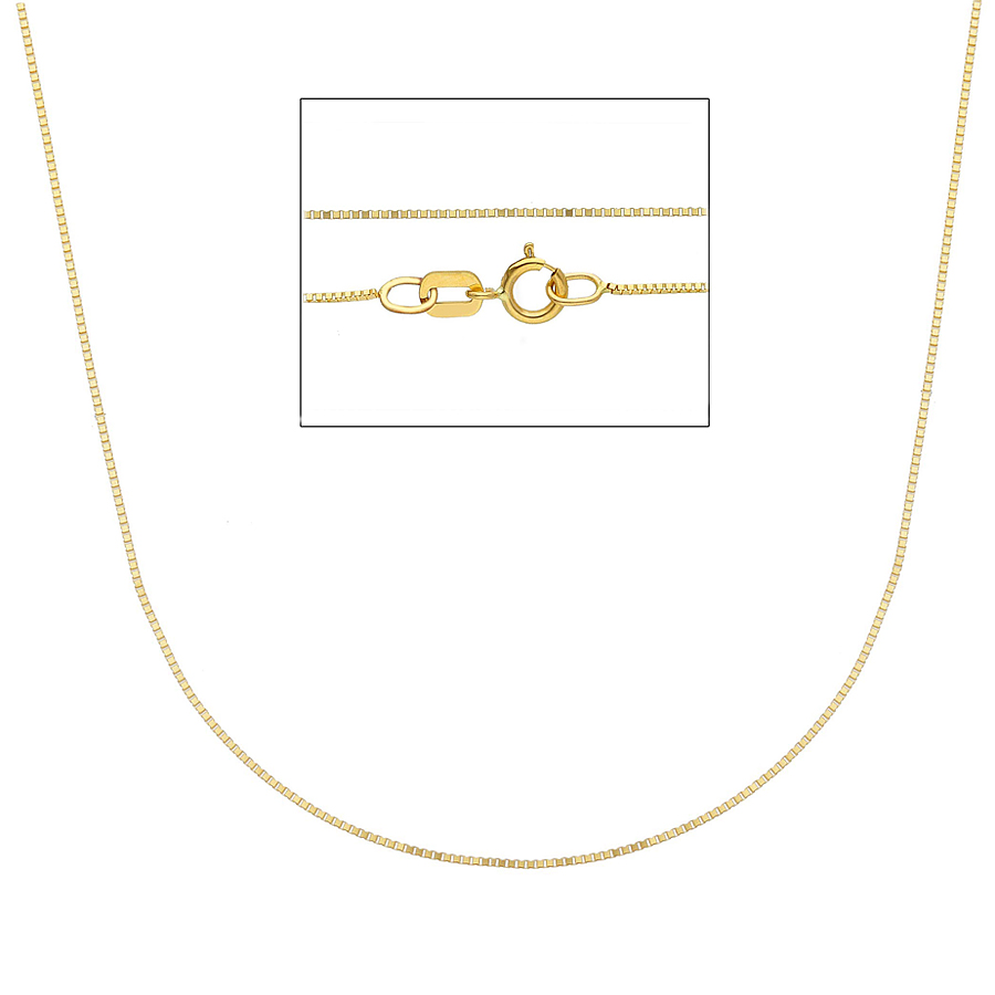 Catena da Donna in oro giallo 9 kt maglia veneziana sottile lunghezza 40 cm