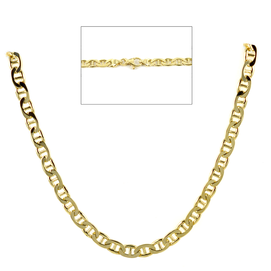 Catena da uomo in oro giallo 18 kt maglia traversino 37 gr - 50 cm