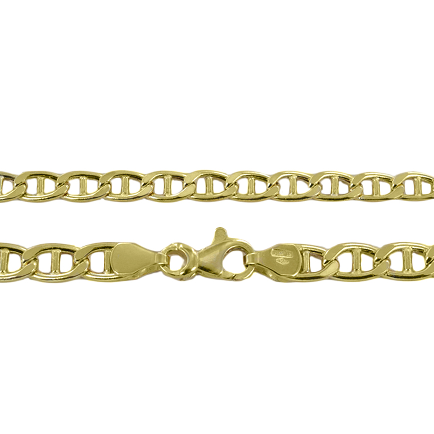 Catena da Uomo in oro giallo 18 kt maglia traversino - 50 cm