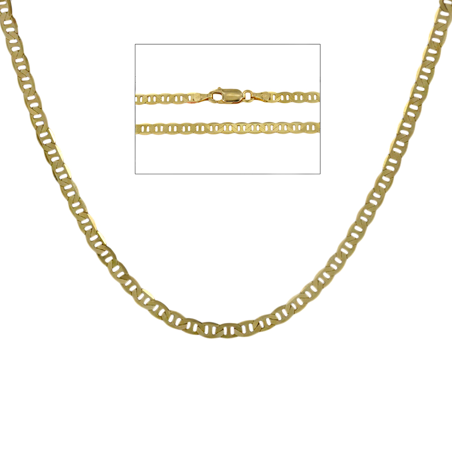 Catena da Uomo in oro maglia traversino piatta 50 cm 