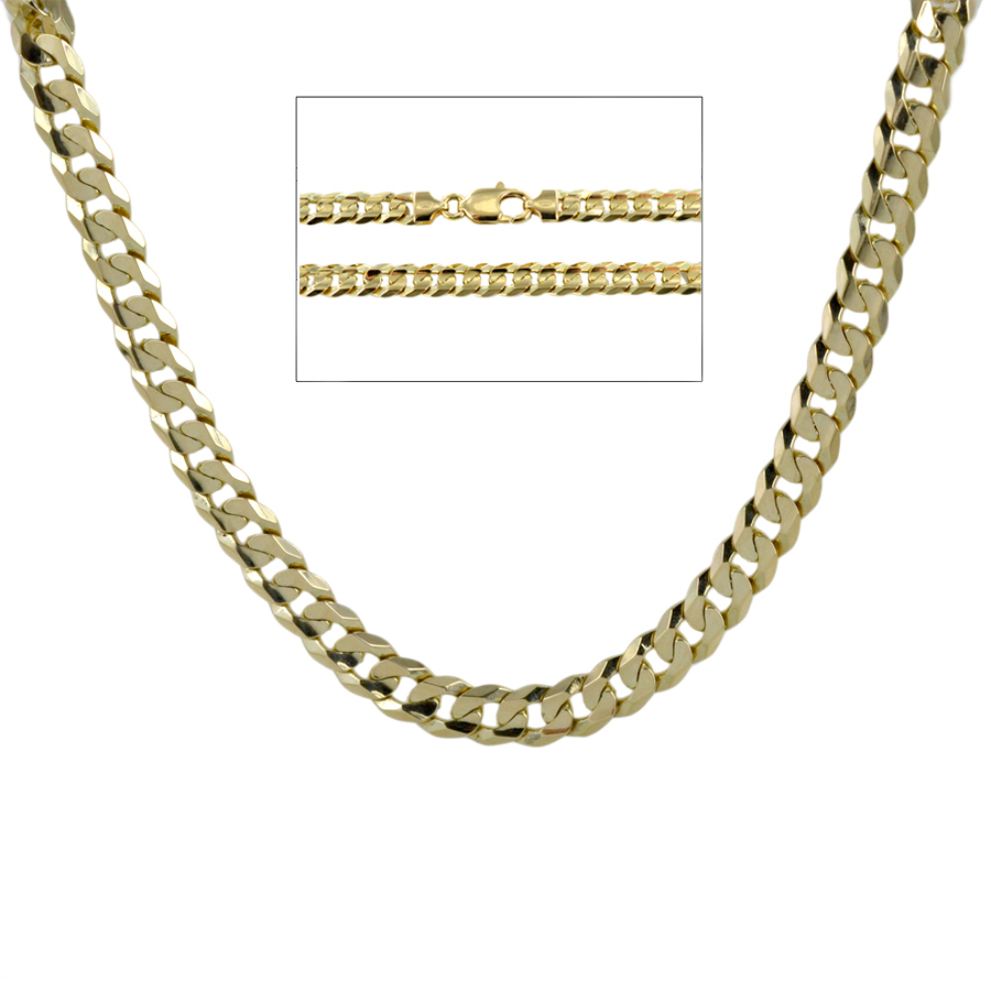 Catena da Uomo maglia groumette 50 cm larga in oro giallo 18kt