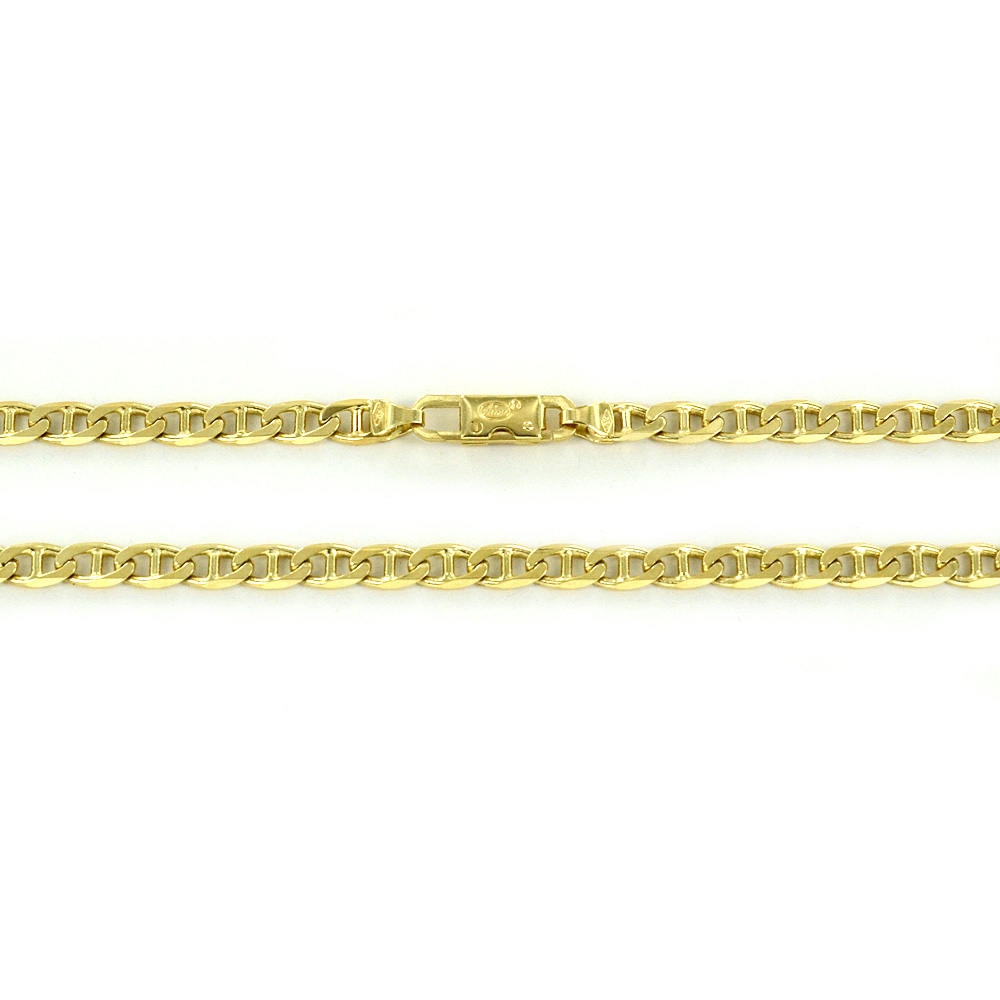 Catena grande da uomo in oro giallo 18 kt traversino - 50 cm