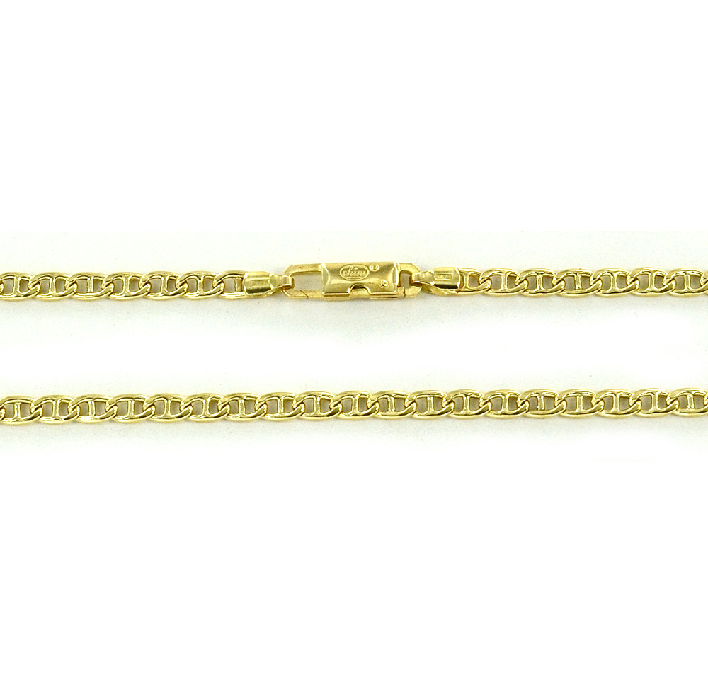 Catena da Uomo in oro giallo 18 kt maglia traversino - 50 cm