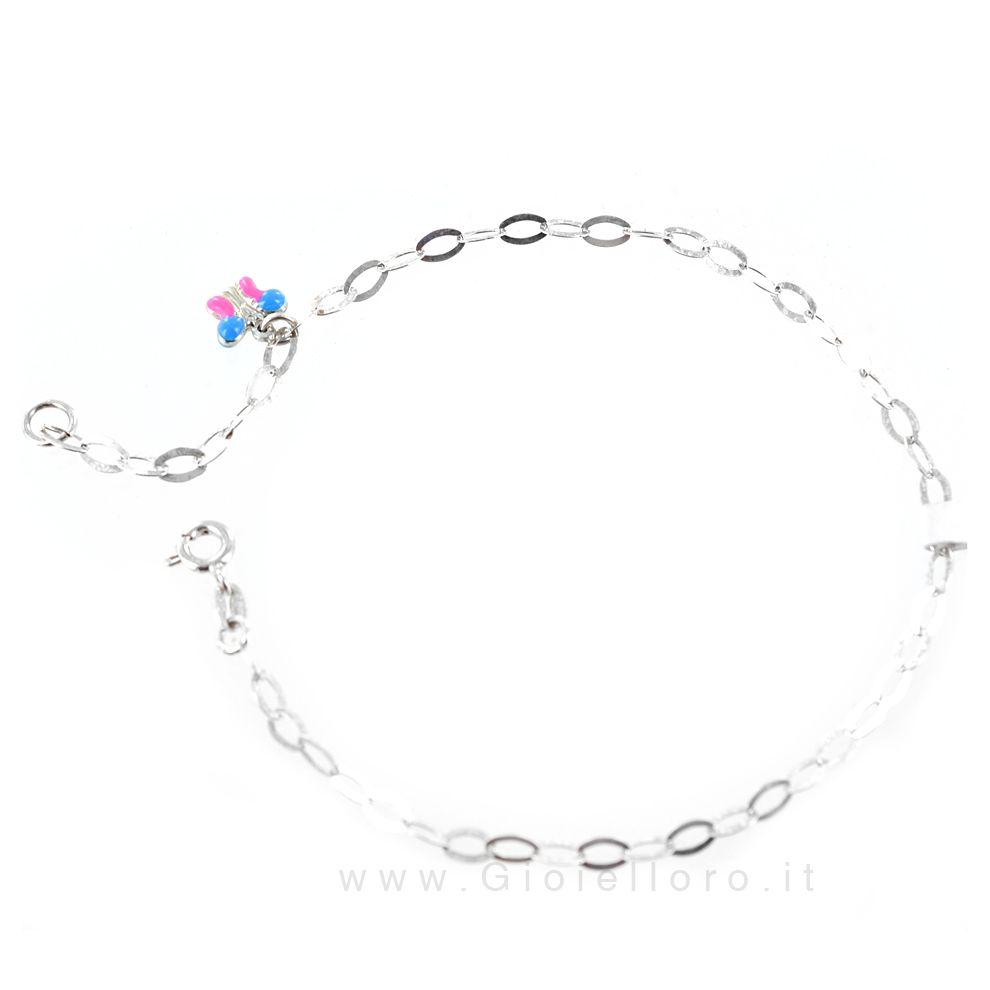 cavigliera in argento CON CHARM FARFALLA 