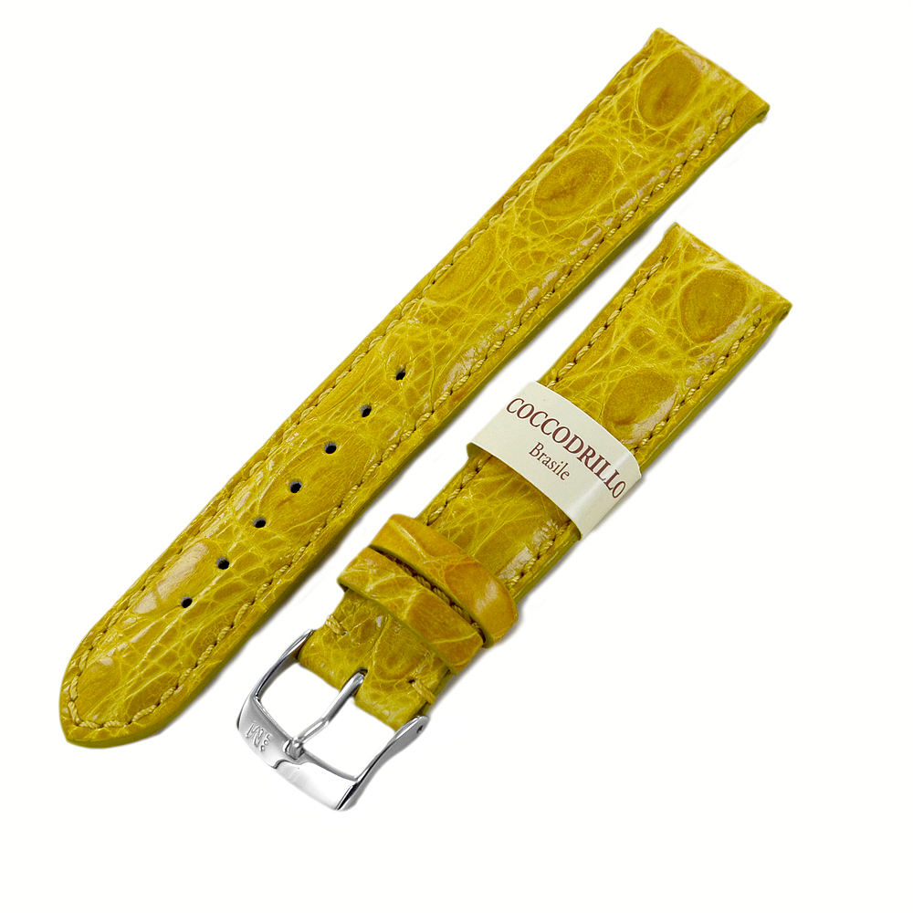 CINTURINO DI RICAMBIO MORELLATO IN PELLE COCCODRILLO BRASILE GIALLO 18 MM