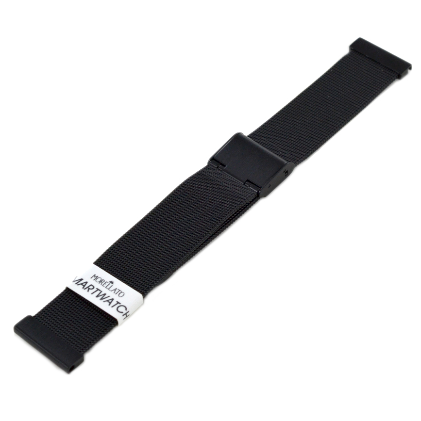 Cinturino ricambio per Smart Watch in acciaio nero 20 mm
