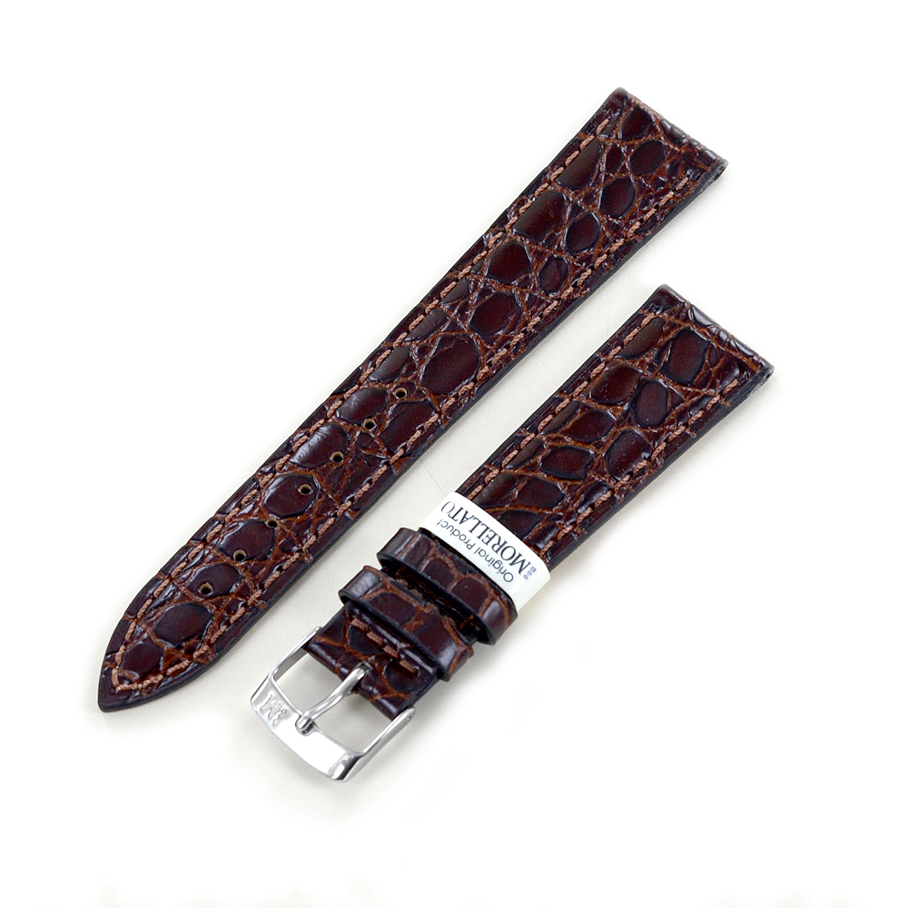 Cinturino stampa Coccodrillo marrone ansa 20 mm Gioielloro La tua gioiel