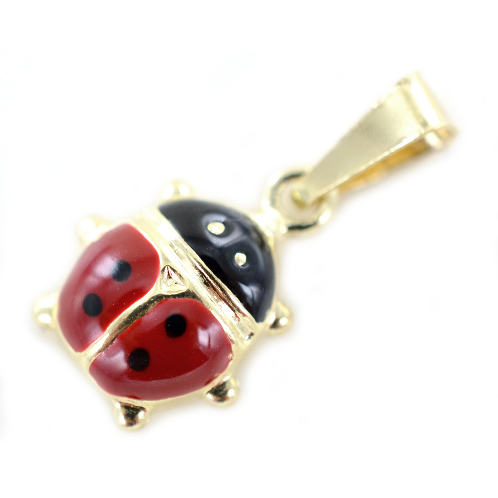 Ciondolo Coccinella in oro e smalti colorati