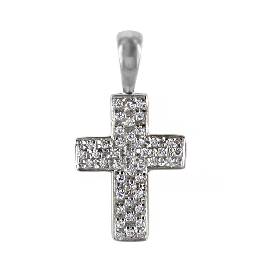 Ciondolo Croce Grande con Diamanti ct. 0.50