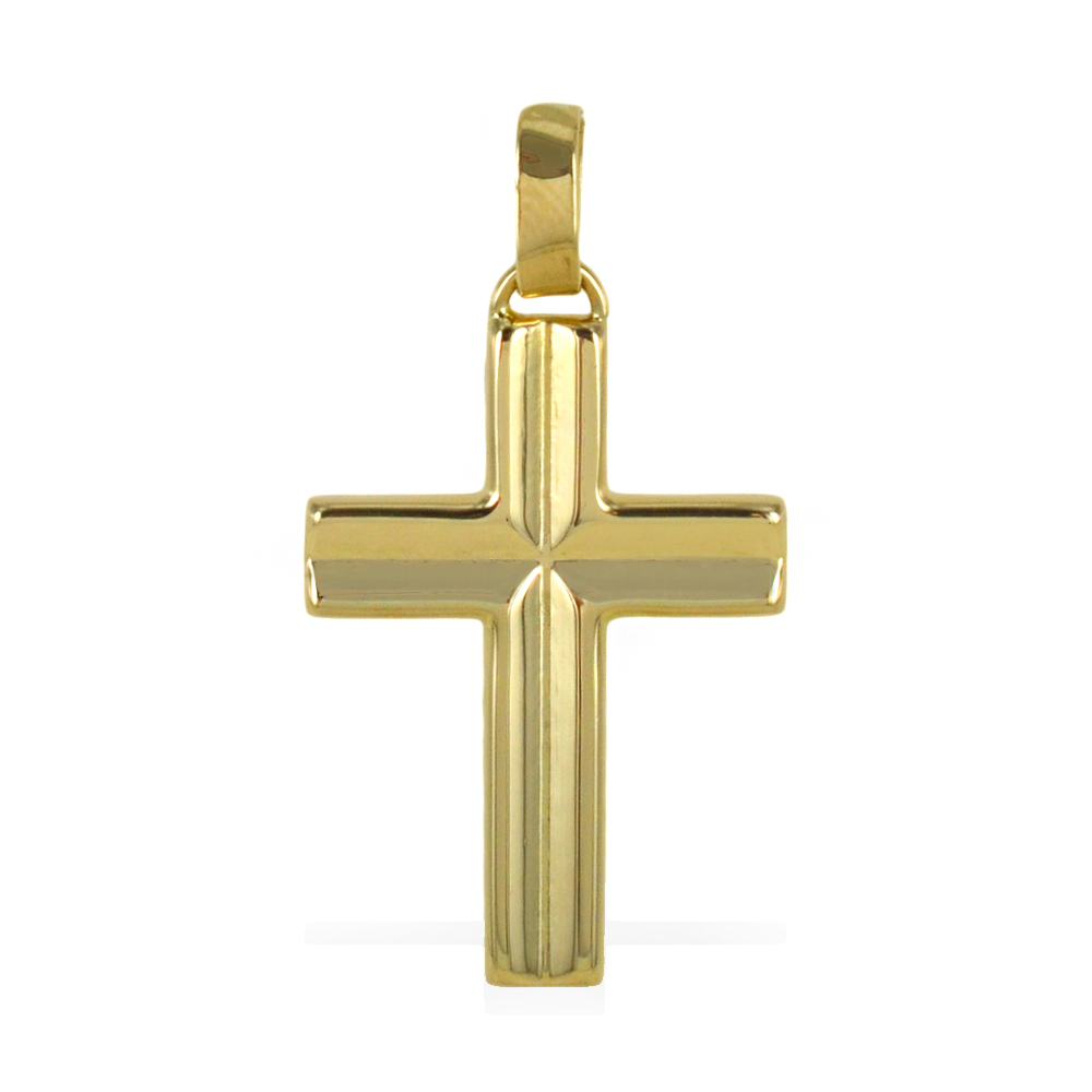 Ciondolo Croce moderna in oro giallo