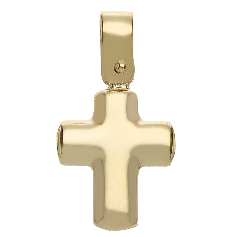 Collana da uomo con Crocifisso in oro giallo e bianco 18kt per Battesimo,  Comunione, Cresima : : Moda