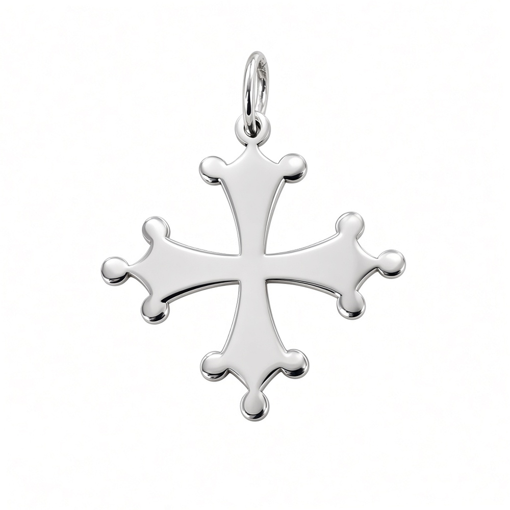 Ciondolo Croce Pisa medio in argento 20 mm