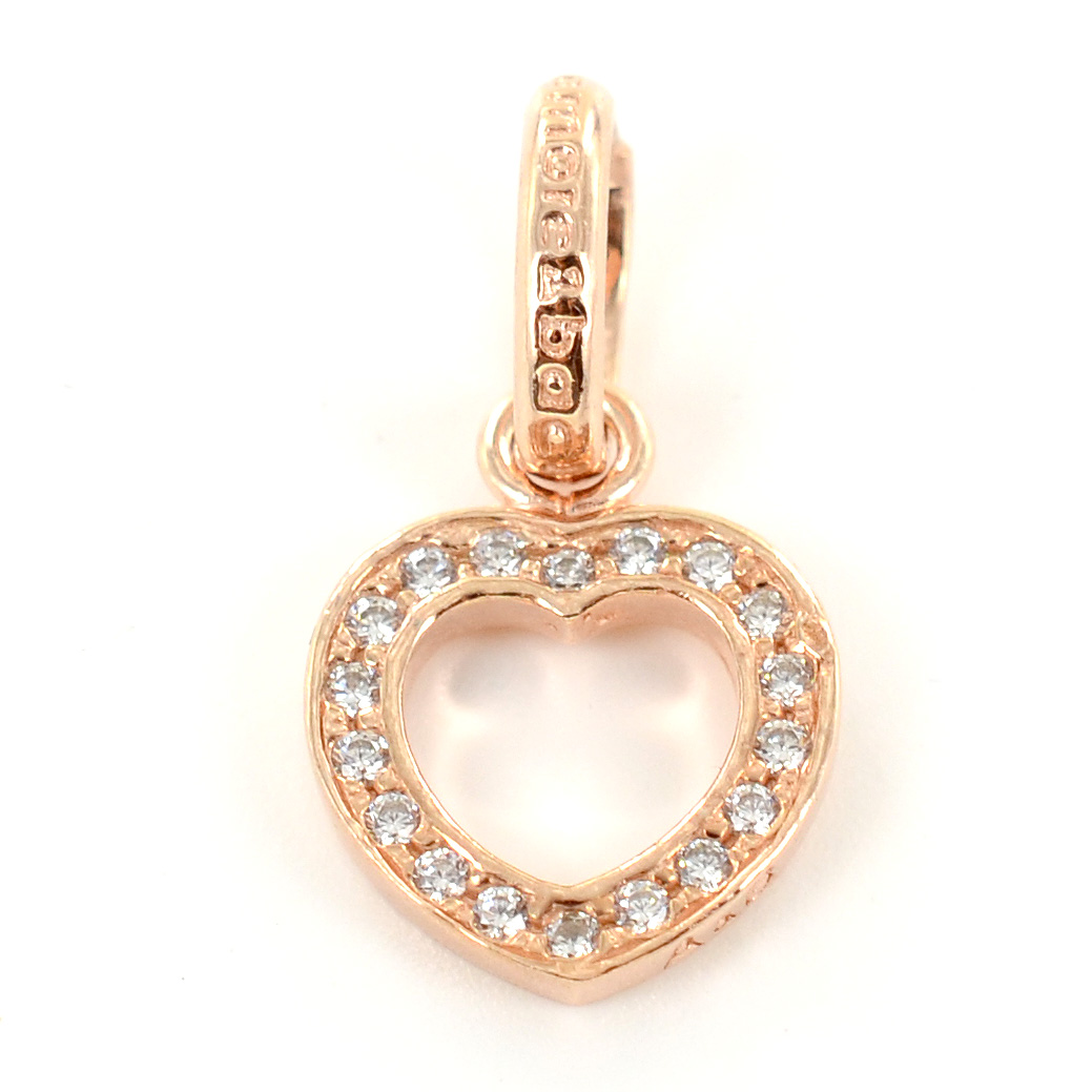 Ciondolo cuore in argento rose e Zirconi AmoreeBaci