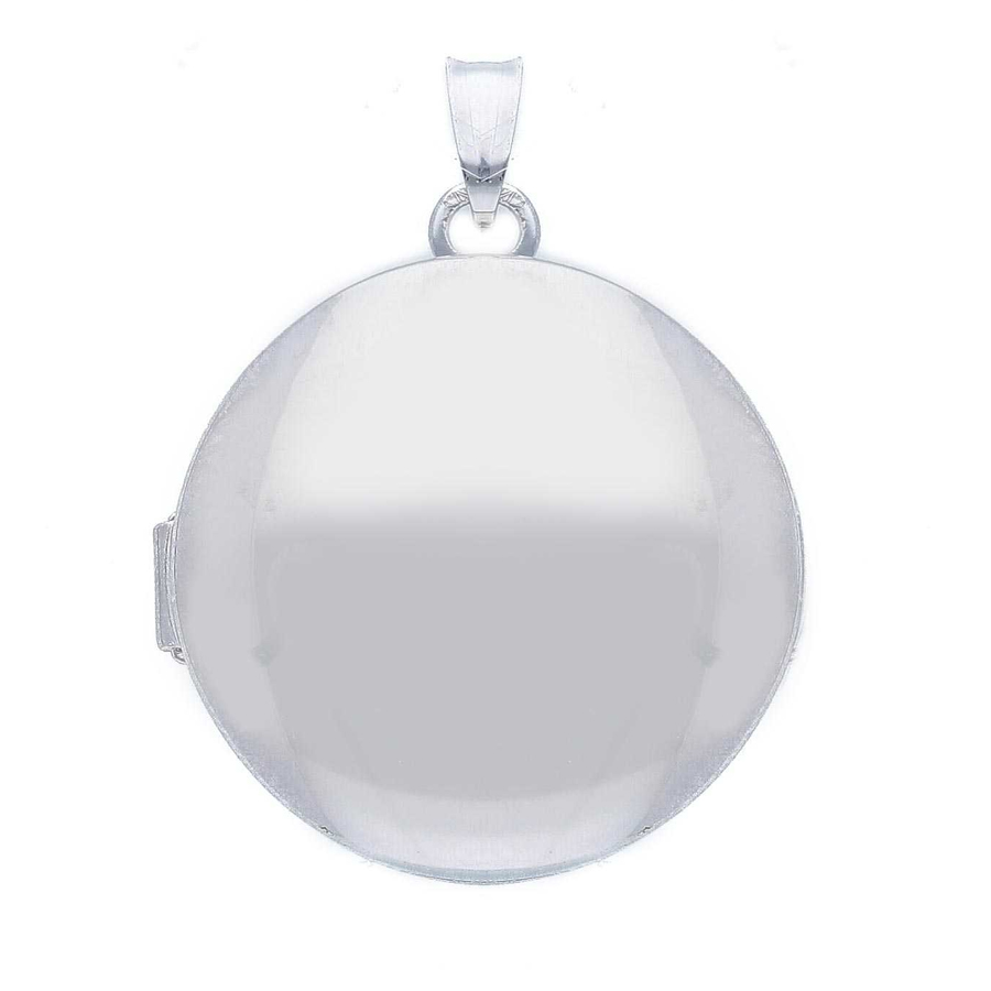 Ciondolo portaricordi rotondo in argento portafoto