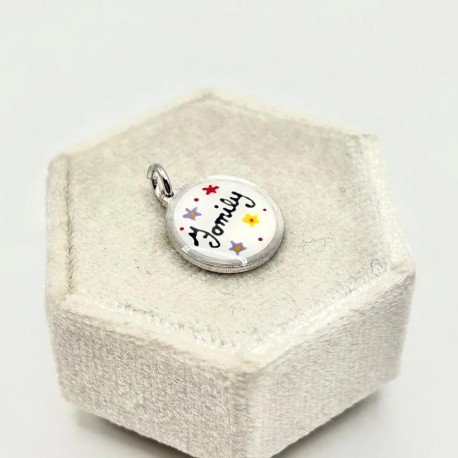 Ciondolo scritta e fiori FAMILY - ciondolo famiglia