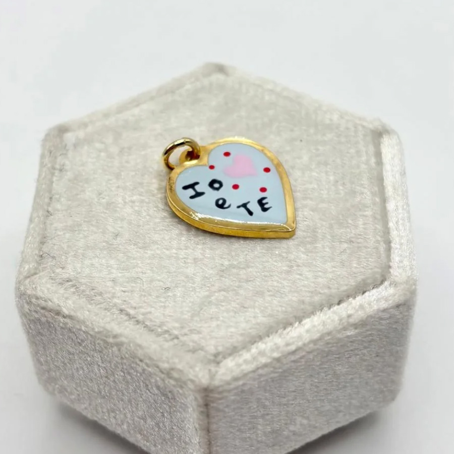 Ciondolo scritta e fiori IO E TE - ciondolo cuore amore