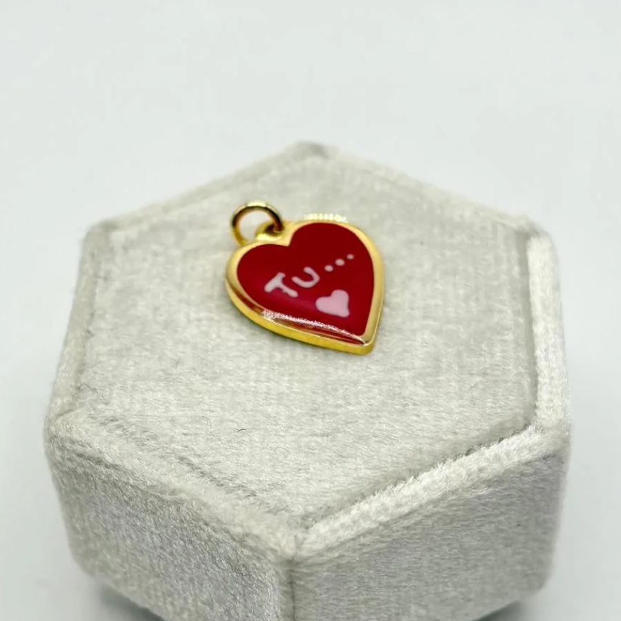 Ciondolo scritta e fiori TU - ciondolo cuore amore