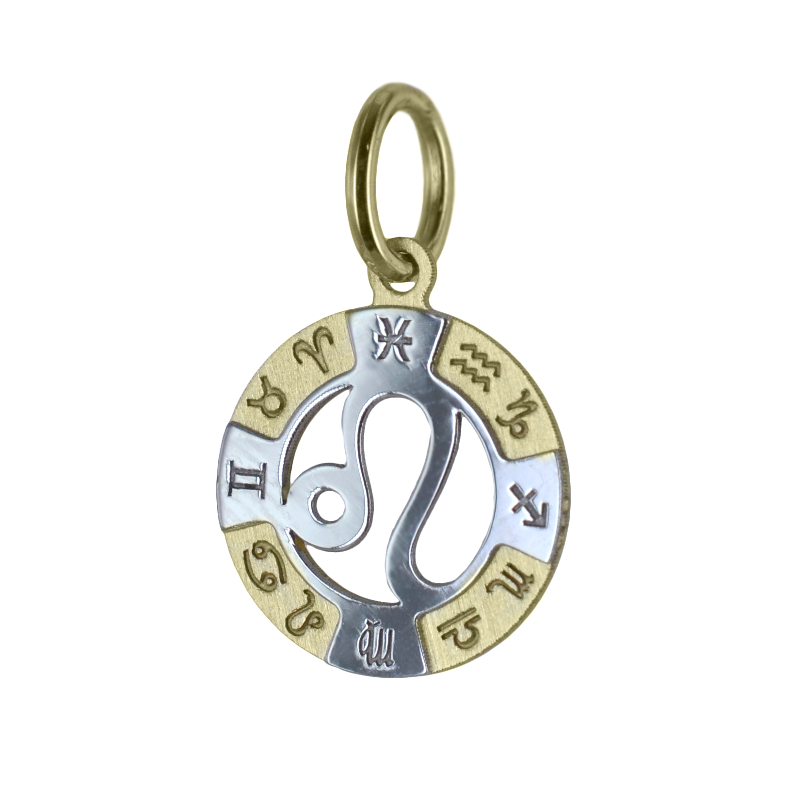 Leo Zodiac sign pendant in 18 kt gold 13 mm