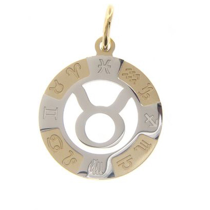 Taurus Zodiac sign pendant in 18 kt gold 13 mm