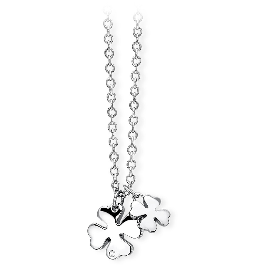 Collana 2Jewels Donna Quadrifoglio PUPPY in acciaio e cristalli 251524