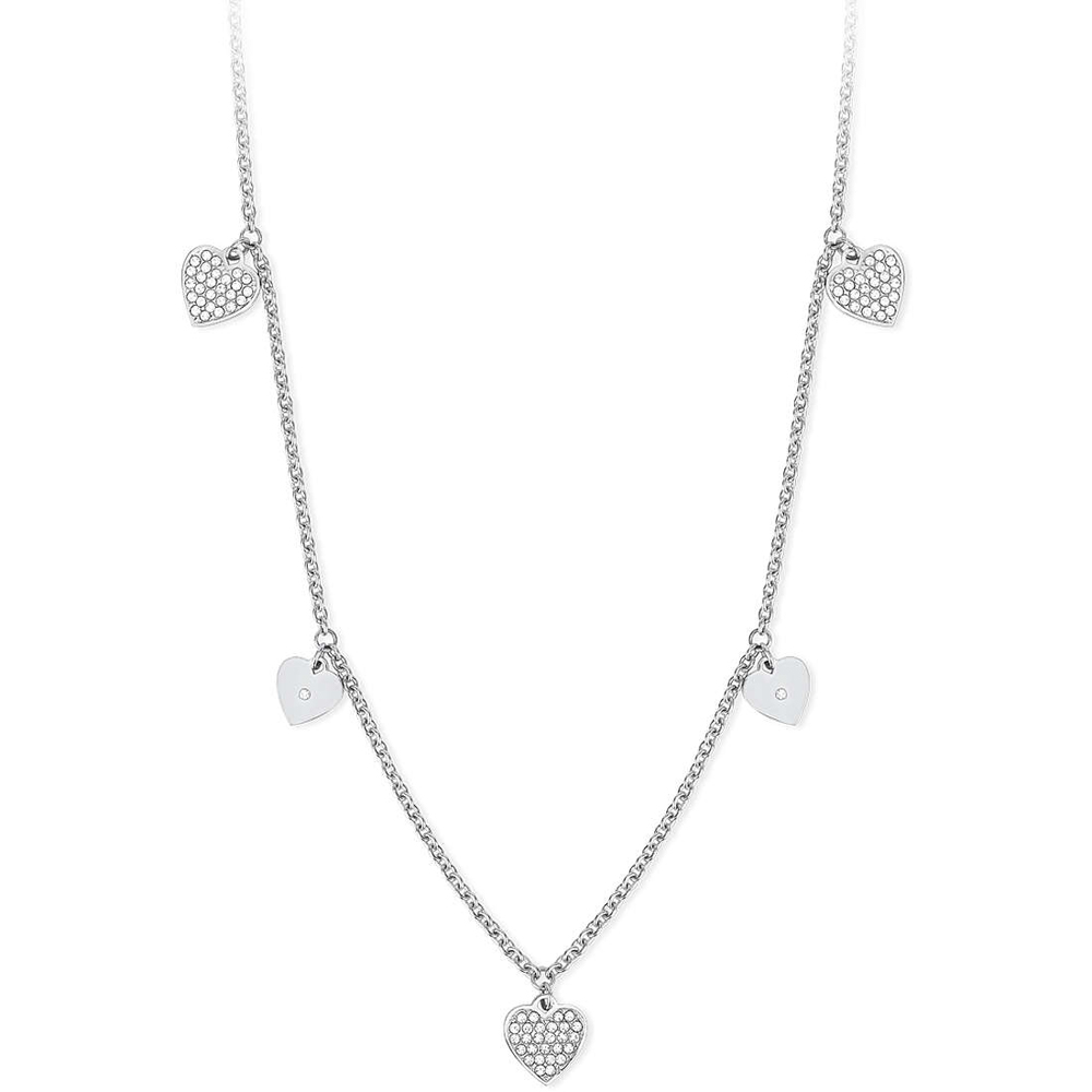 Collana 2jewels in acciaio e cristalli con ciondoli a forma cuore 251760