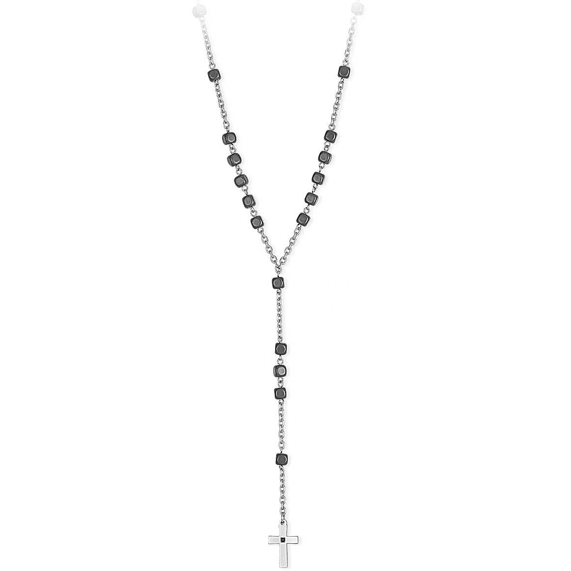Collana 2jewels uomo croce rosario in acciaio faith 251681