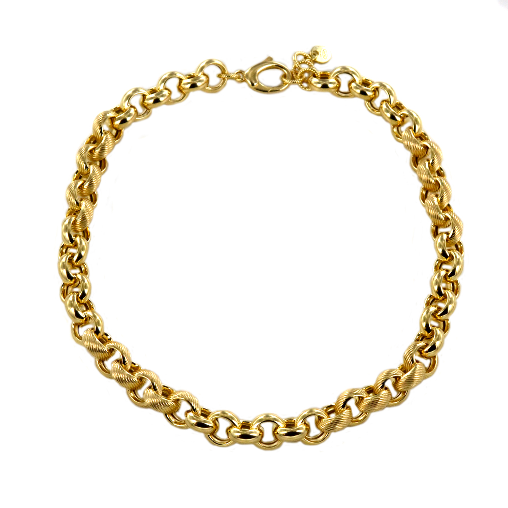 Collana a catena Dvccio argento placcato oro giallo 24 kt
