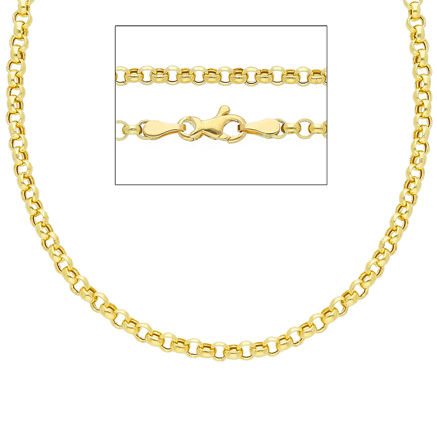 Collana catena maglia rolo da Donna in oro giallo 40 cm spessa