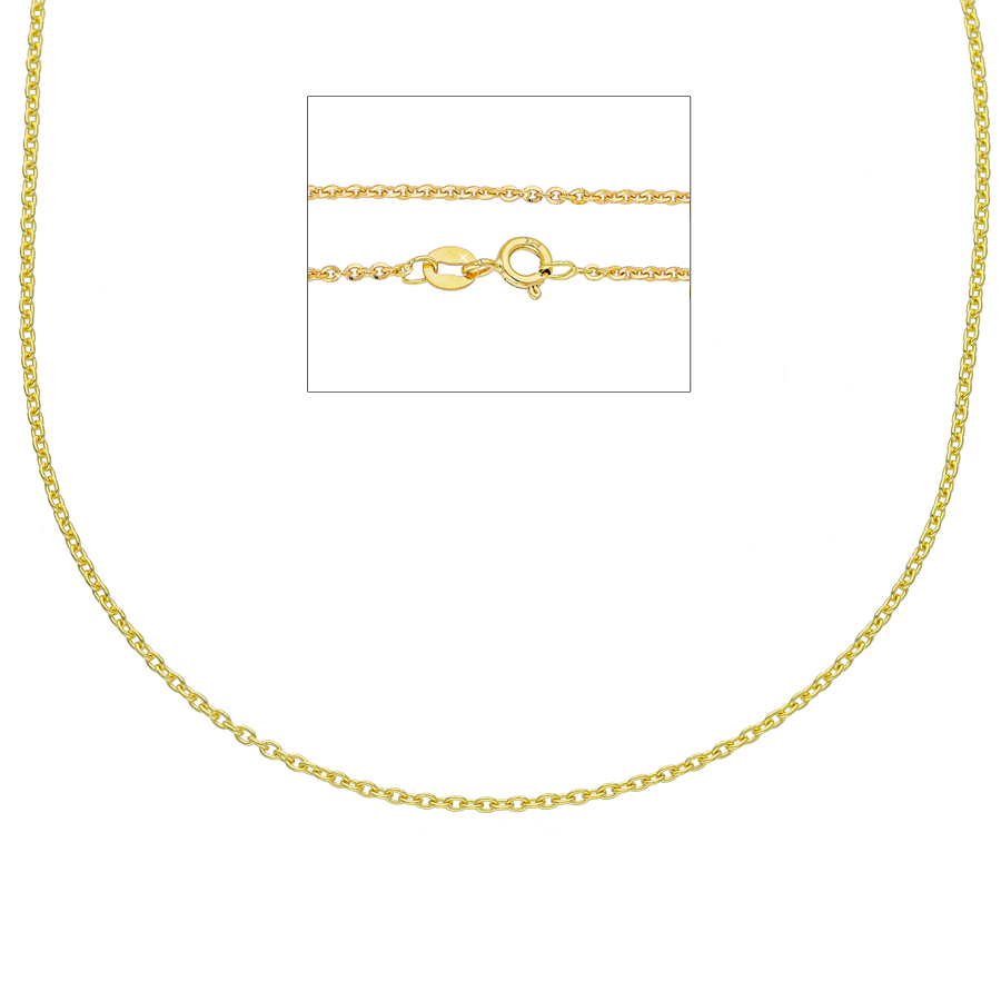 Collana catena maglia rolo da Donna in oro giallo 45cm sottile