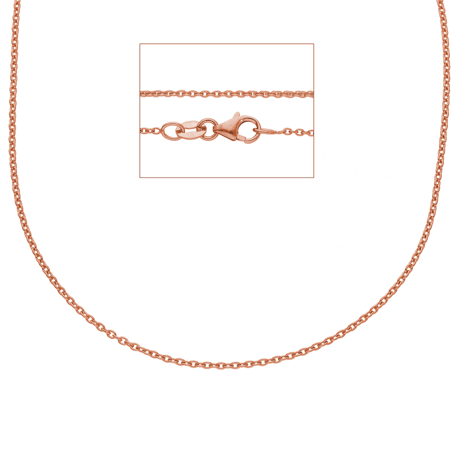 Collana catena maglia rolo da Donna in oro rosa 36 cm sottile