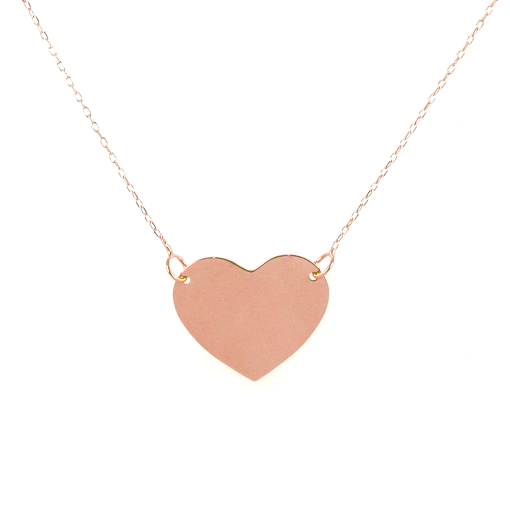 Collana in oro rosa con ciondolo a cuore con pavè di brillanti - La Morella