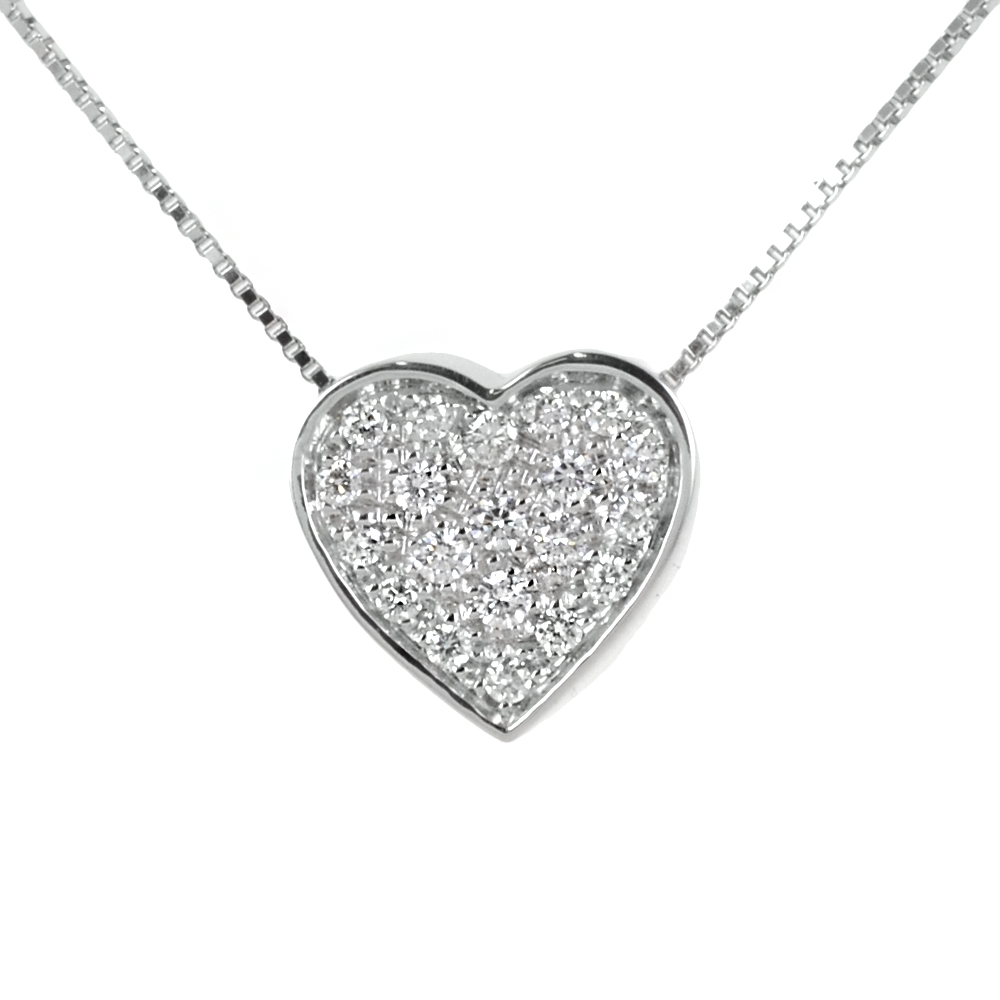 Collana con ciondolo Cuore con Diamanti ct 0.19