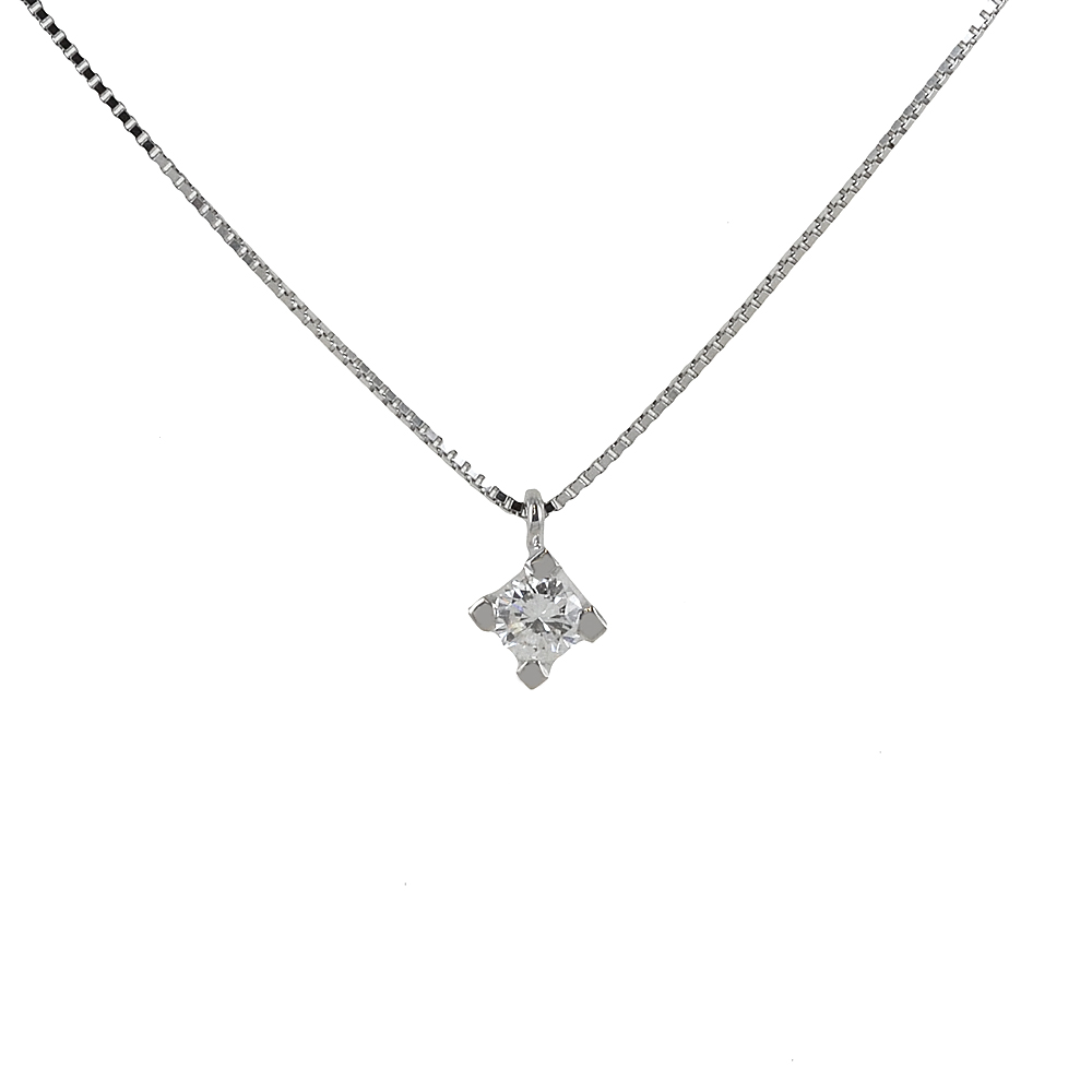 Collana con ciondolo Diamante punto luce carati 0.18 G