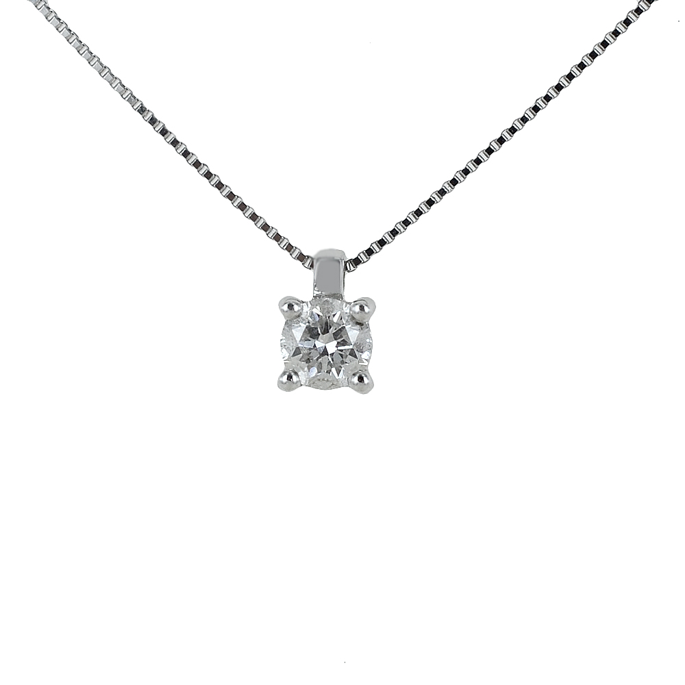 Collana con ciondolo Diamante punto luce Piccolo carati 0.24 G 