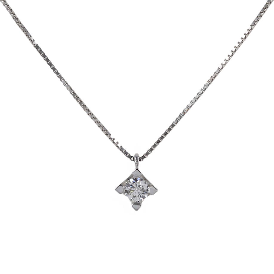 Collana con ciondolo Diamante punto luce grande 0.33 ct