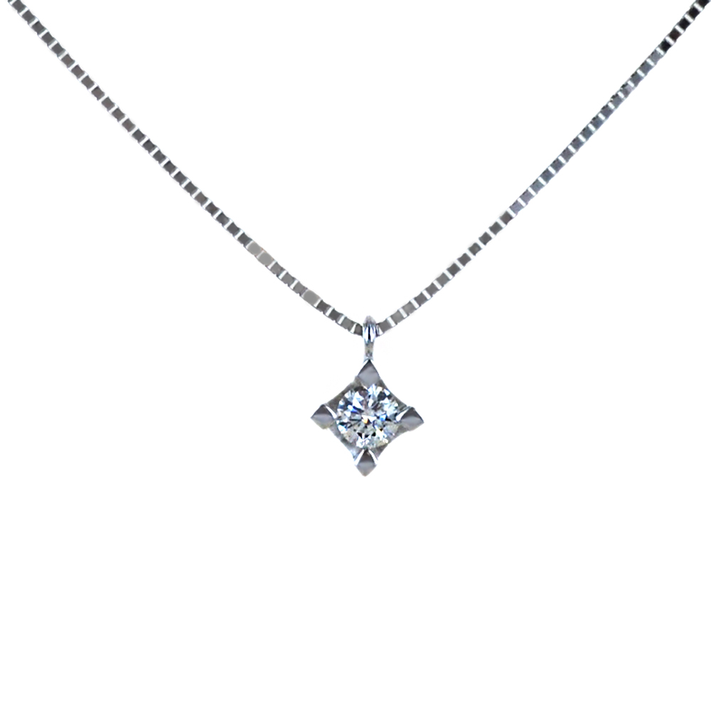 Collana con ciondolo Diamante punto luce medio 0.16 ct