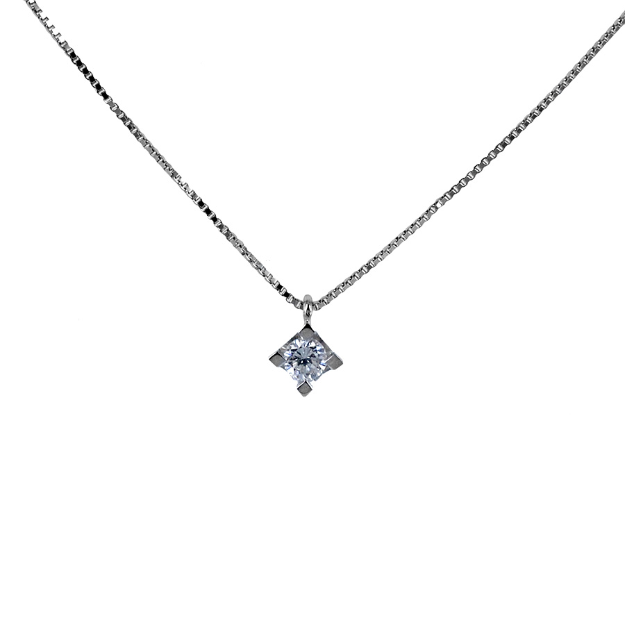 Collana con ciondolo Diamante punto luce medio 0.21 ct
