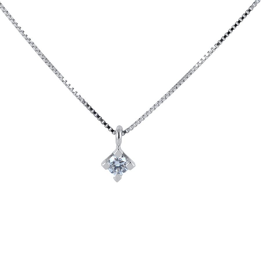 Collana con ciondolo Diamante punto luce piccolo 0.05 ct