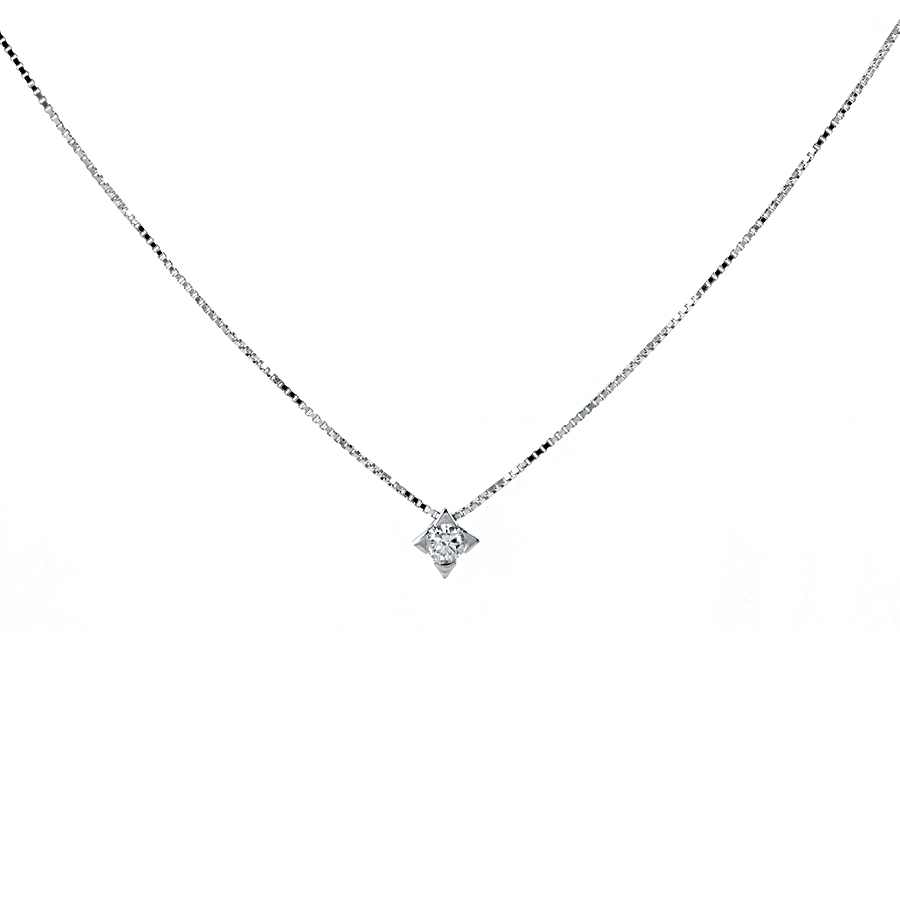 Collana con ciondolo Diamante punto luce piccolo 0.10 ct