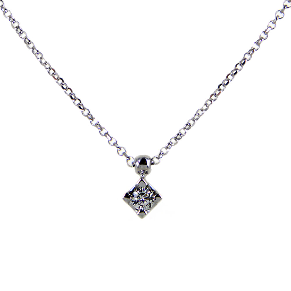 Collana con ciondolo Diamante punto luce piccolo carati 0.06 G