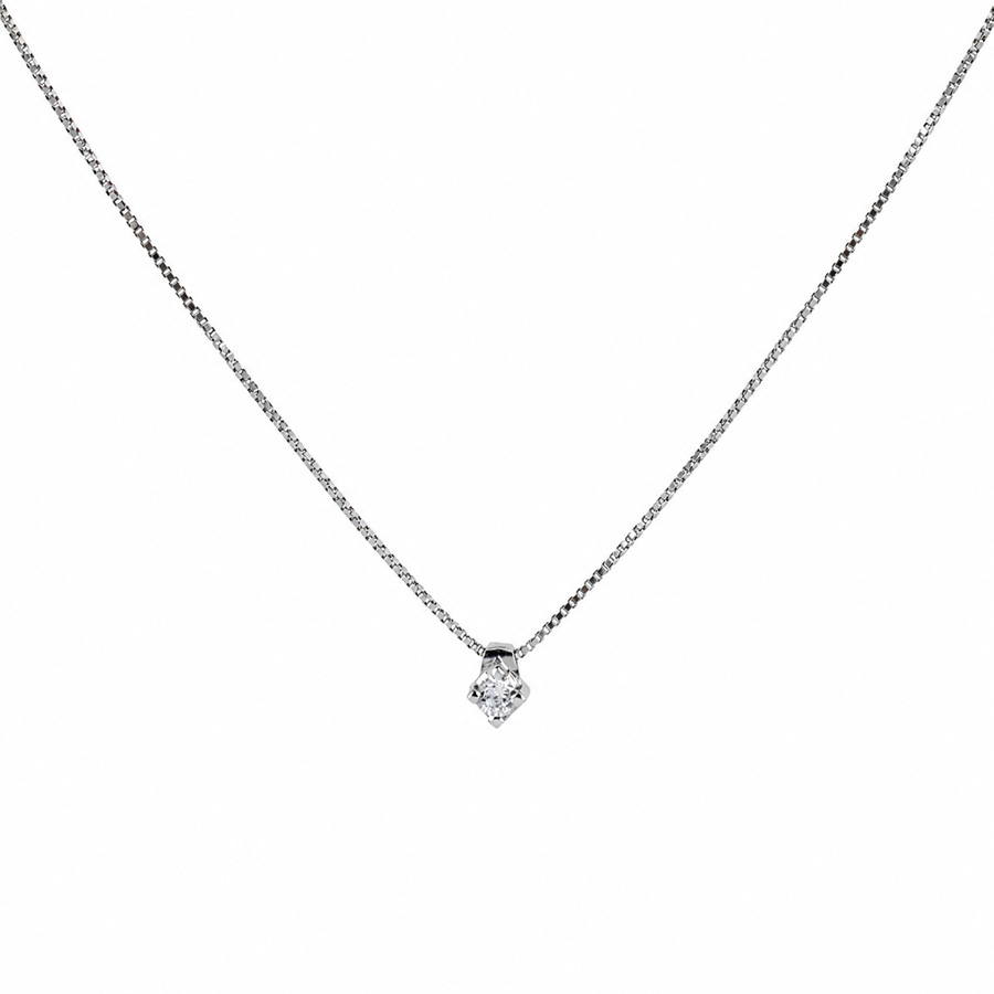 Collana con ciondolo Diamante punto luce piccolo mini 0.05 ct