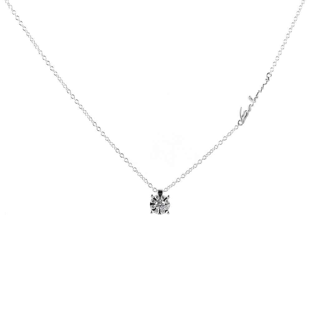 Collana con ciondolo effetto punto luce Salvini con diamanti ct. 0.12 G H