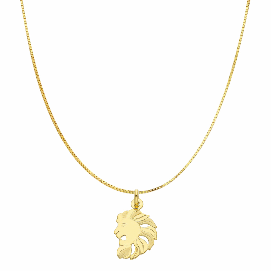 Collana con ciondolo Oroscopo - segno zodiacale - in oro giallo LEONE