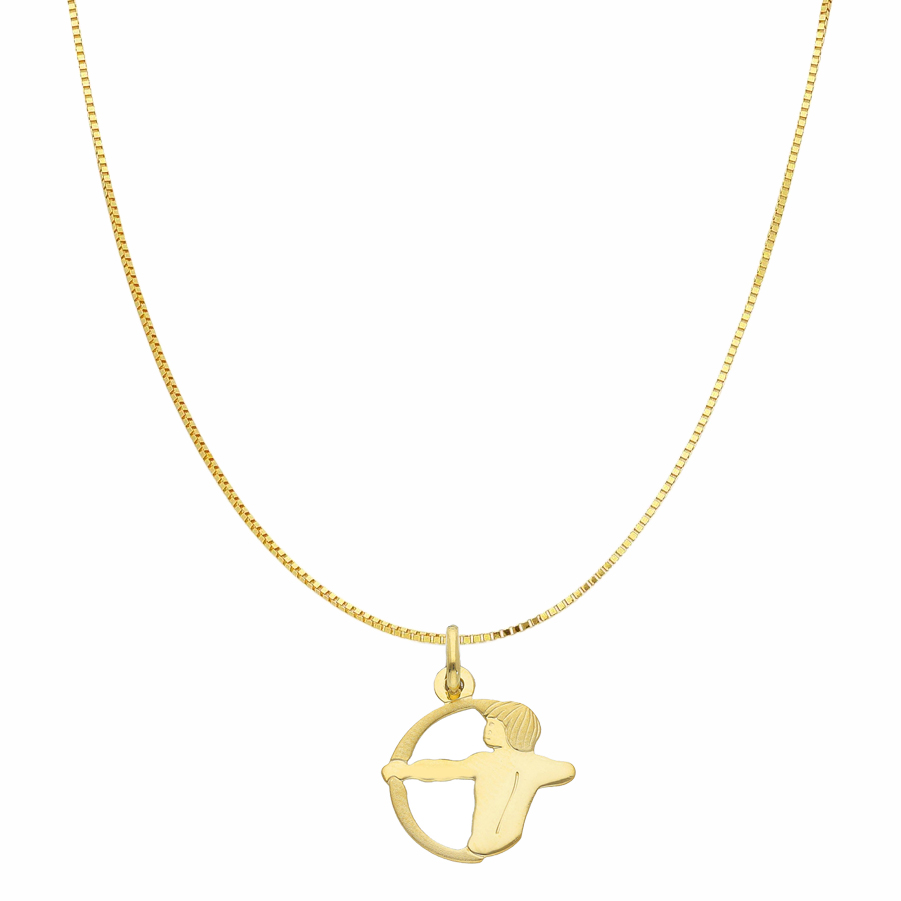 Collana con ciondolo Oroscopo - segno zodiacale - in oro giallo SAGITTARIO