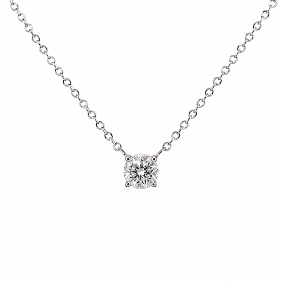 Collana con ciondolo punto luce a filo grande Diamante mezzo carato cert IGI