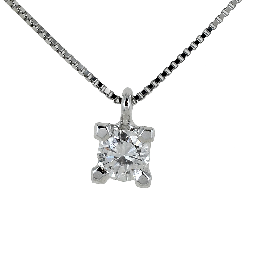 Collana con ciondolo punto luce grande Diamante 0.27 ct