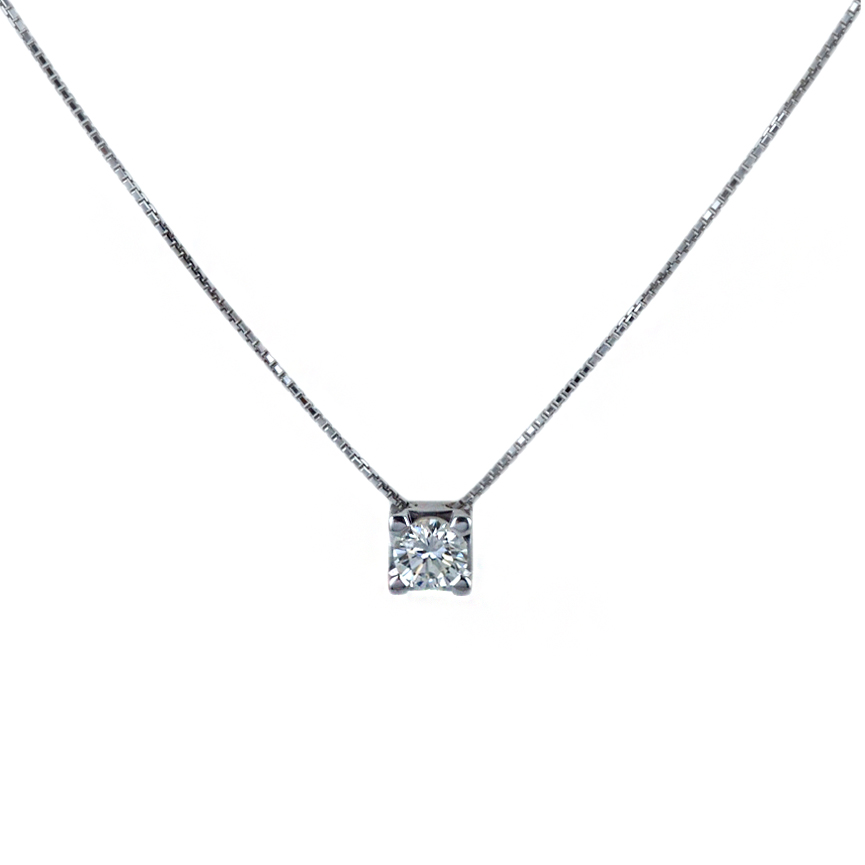 Collana con ciondolo punto luce grande Diamante 0.50 ct